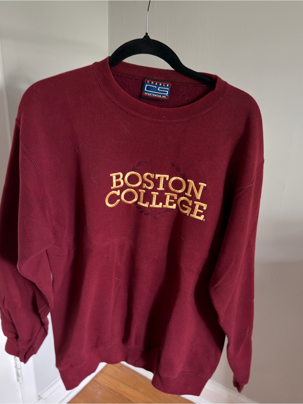 Champion Boston College Maroon Crewneck with Gold Embroidery
